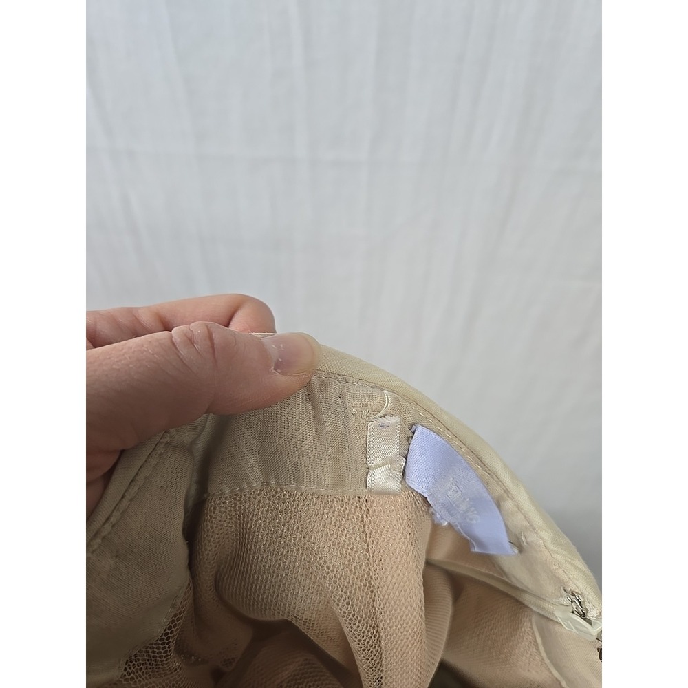 Vera Wang Lavender Label Beige Knee Length Party Dress Silk Lined Women's Small? - Picture 7 of 9